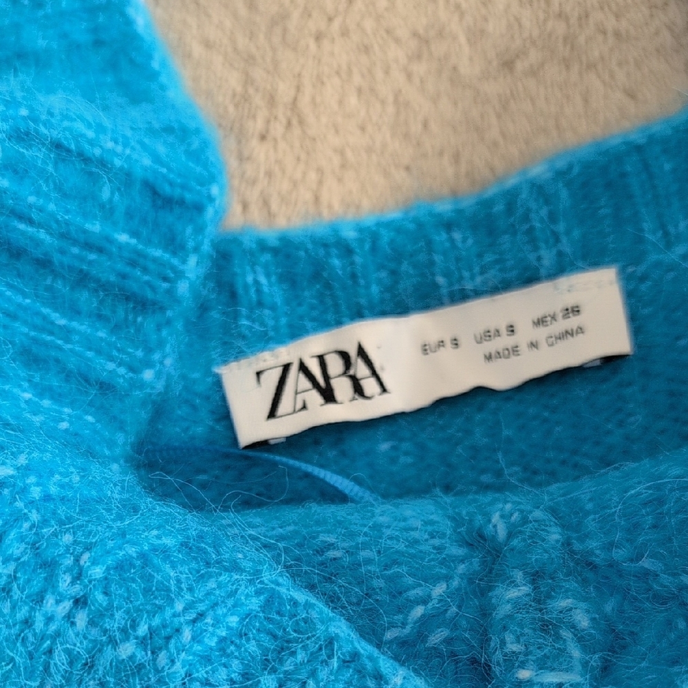 Zara Vibrant Blue Knit Top, Size S - Picture 2 of 7
